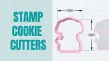 Pink dog cookie cutter and matching embossing stamp designed in GenShapr